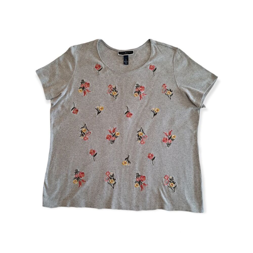 Karen Scott Short Sleeve Floral Top